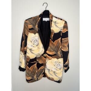 Vintage Platinum Dorothy Schoelen Blazer Jacket 90s Art Wear Boho French Floral
